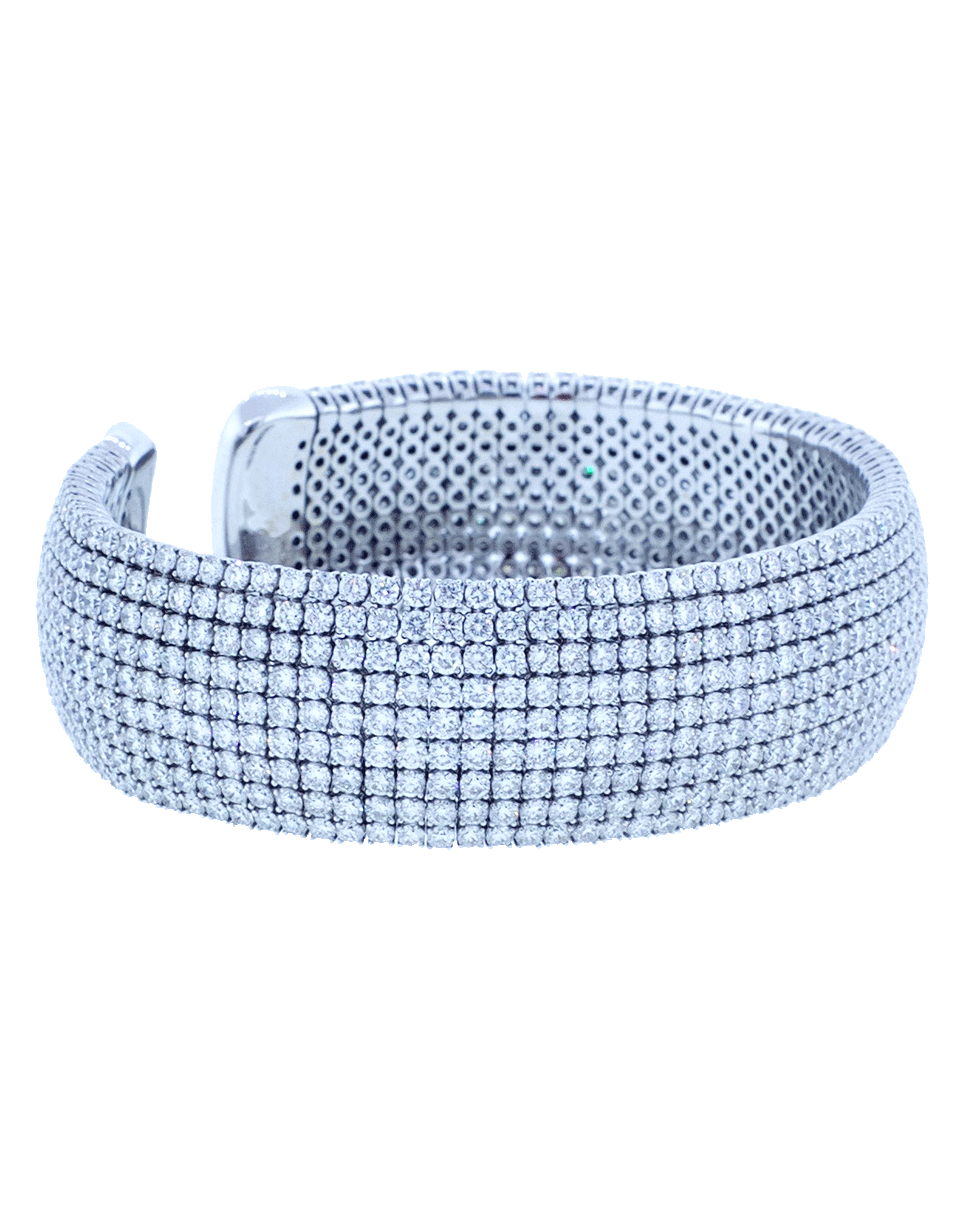 MARISSA DIAMONDS-Diamond Pave Nine Row Cuff Bracelet-WHITE GOLD