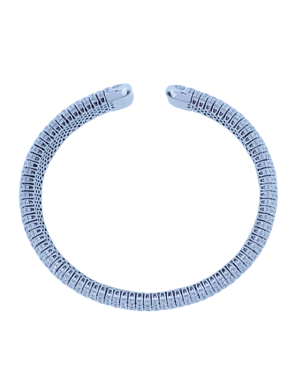 MARISSA DIAMONDS-Diamond Pave Nine Row Cuff Bracelet-WHITE GOLD