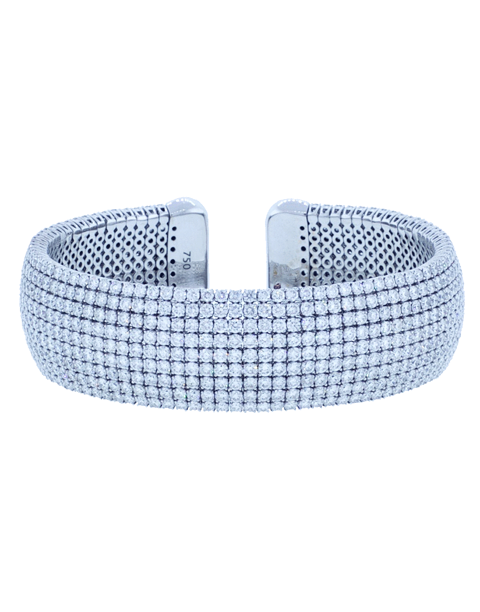 MARISSA DIAMONDS-Diamond Pave Nine Row Cuff Bracelet-WHITE GOLD