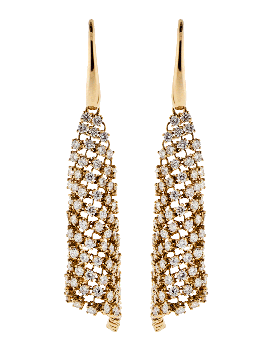 MARISSA DIAMONDS-Diamond Mesh Triangle Earrings-ROSE GOLD
