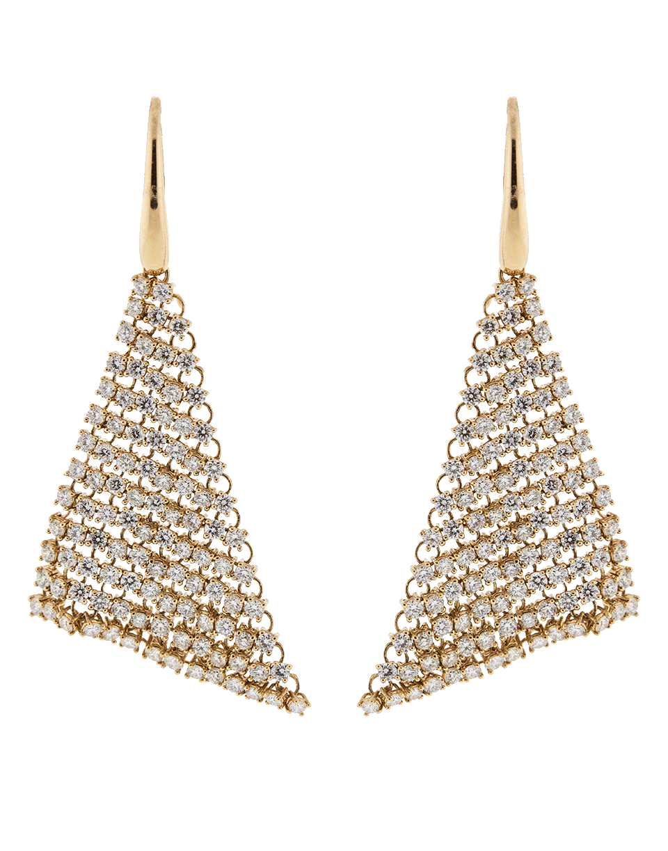 MARISSA DIAMONDS-Diamond Mesh Triangle Earrings-ROSE GOLD