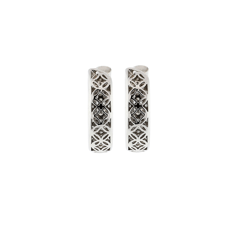 MARISSA DIAMONDS-Diamond In & Out Oval Hoop Earrings-WHITE GOLD