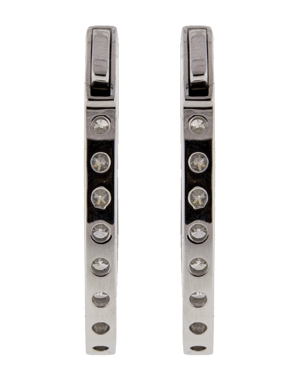 MARISSA DIAMONDS-Diamond Oval Hoop Earrings-WHITE GOLD