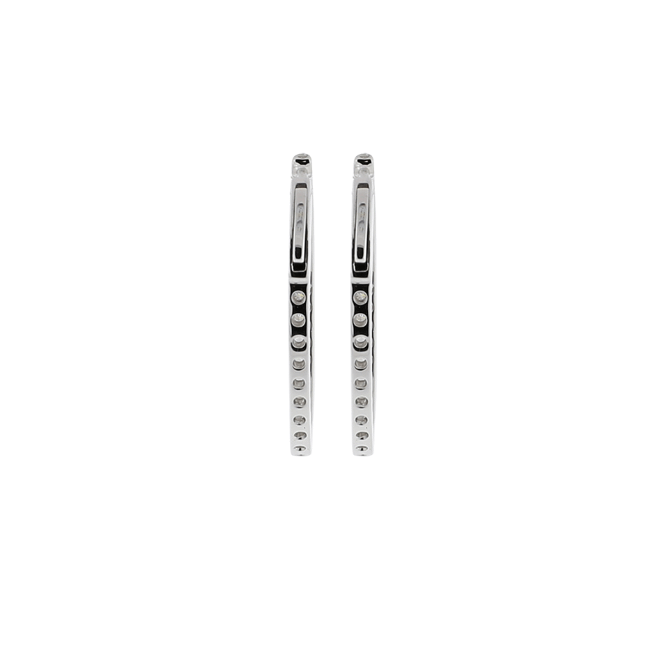 MARISSA DIAMONDS-Medium Diamond Hoop Earrings-WHITE GOLD