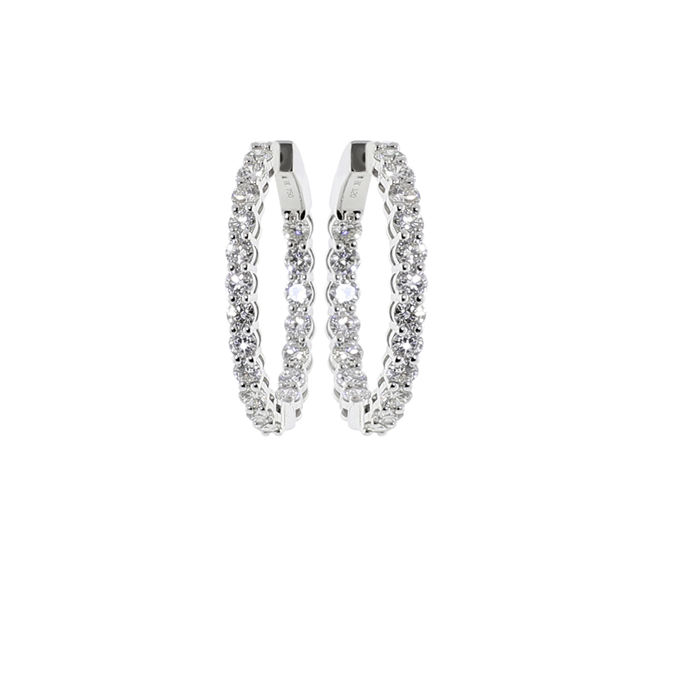 MARISSA DIAMONDS-Medium Diamond Hoop Earrings-WHITE GOLD