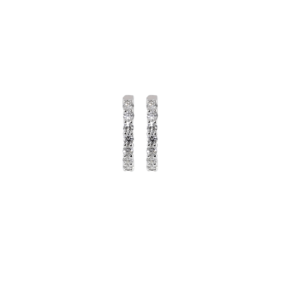 MARISSA DIAMONDS-Small Diamond Hoop Earrings-WHITE GOLD