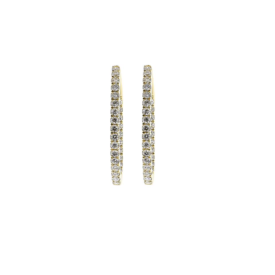 MARISSA DIAMONDS-Medium Diamond Hoop Earrings-YELLOW GOLD