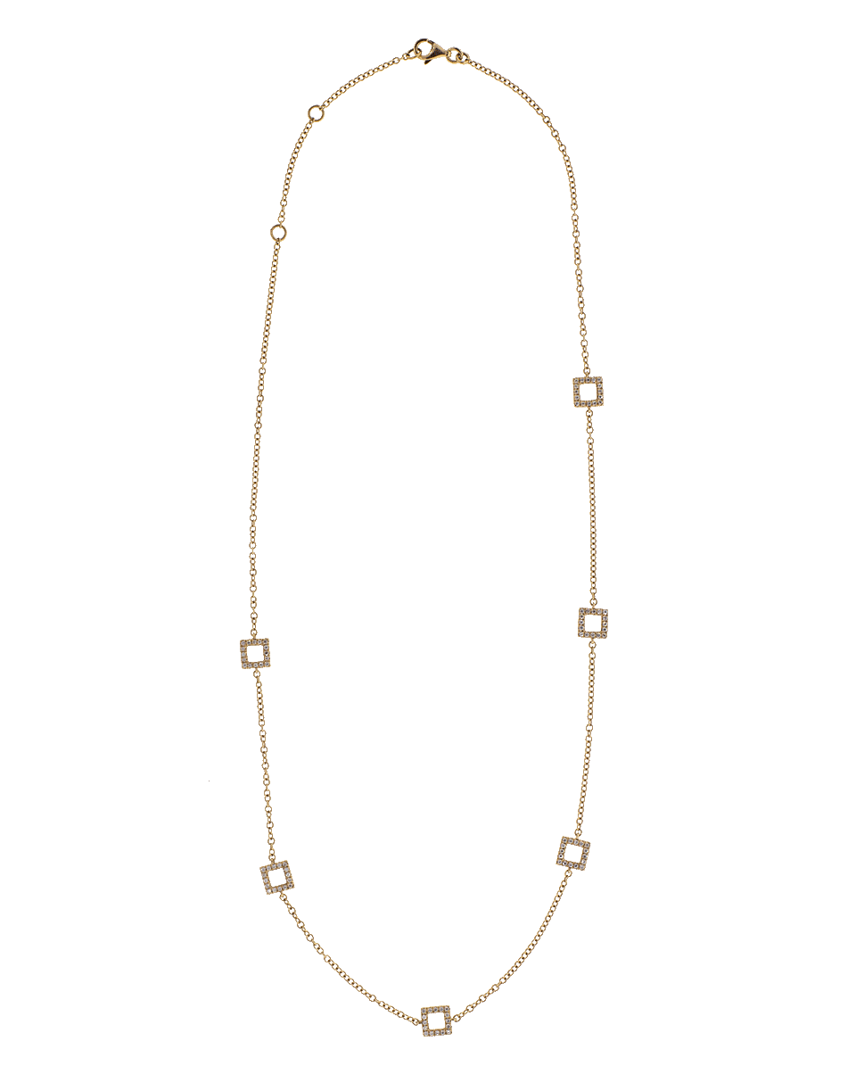 MARISSA DIAMONDS-Square Station Necklace-ROSE GOLD