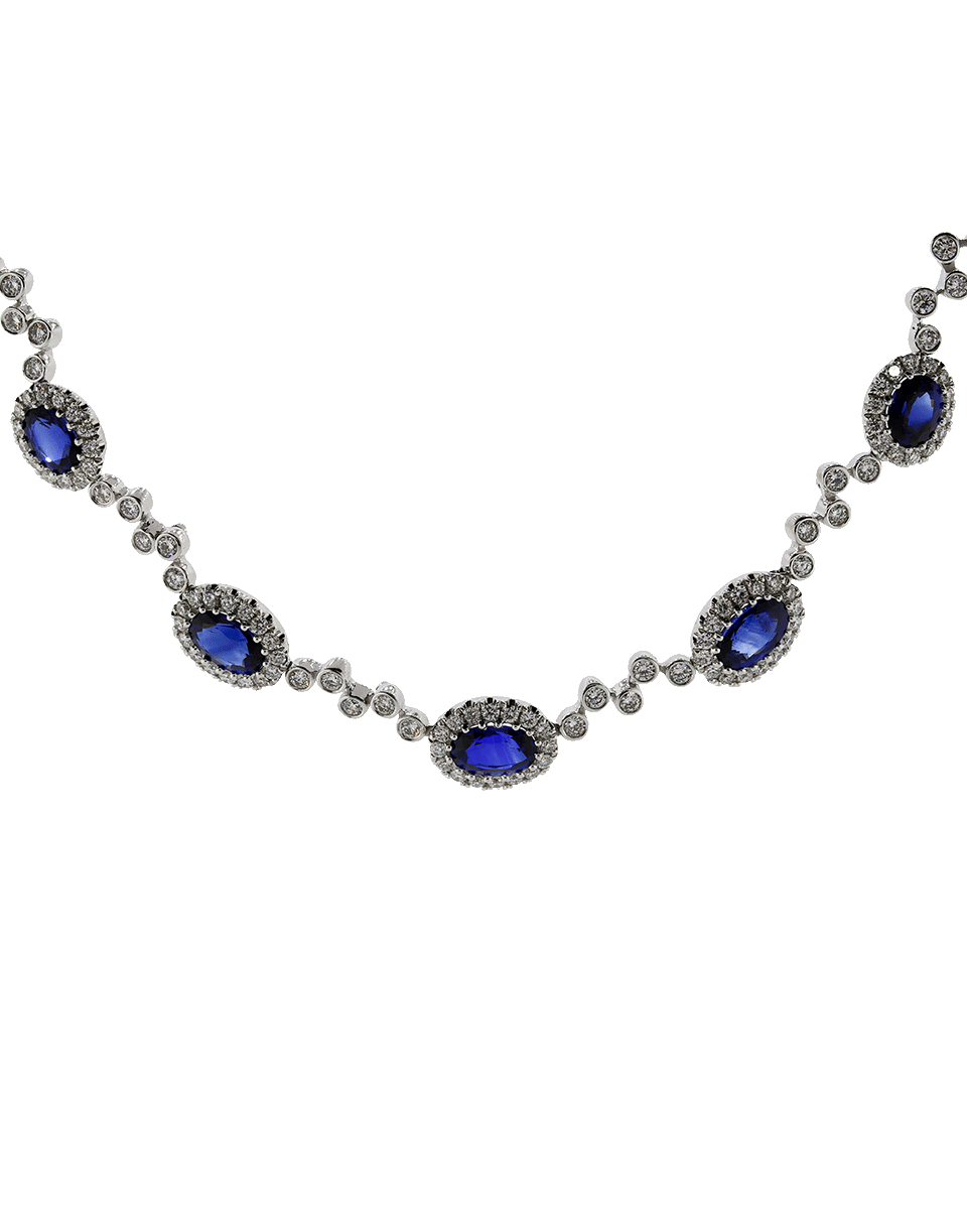 MARISSA DIAMONDS-Diamond And Sapphire Necklace-WHITE GOLD