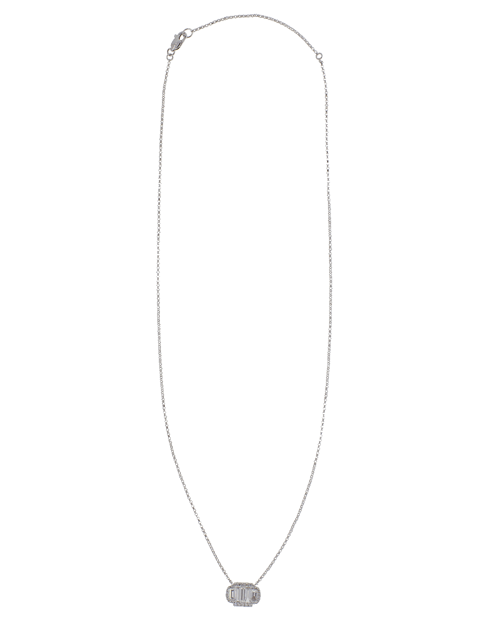 MARISSA DIAMONDS-Diamonds Baguette Pendant Necklace-WHITE GOLD