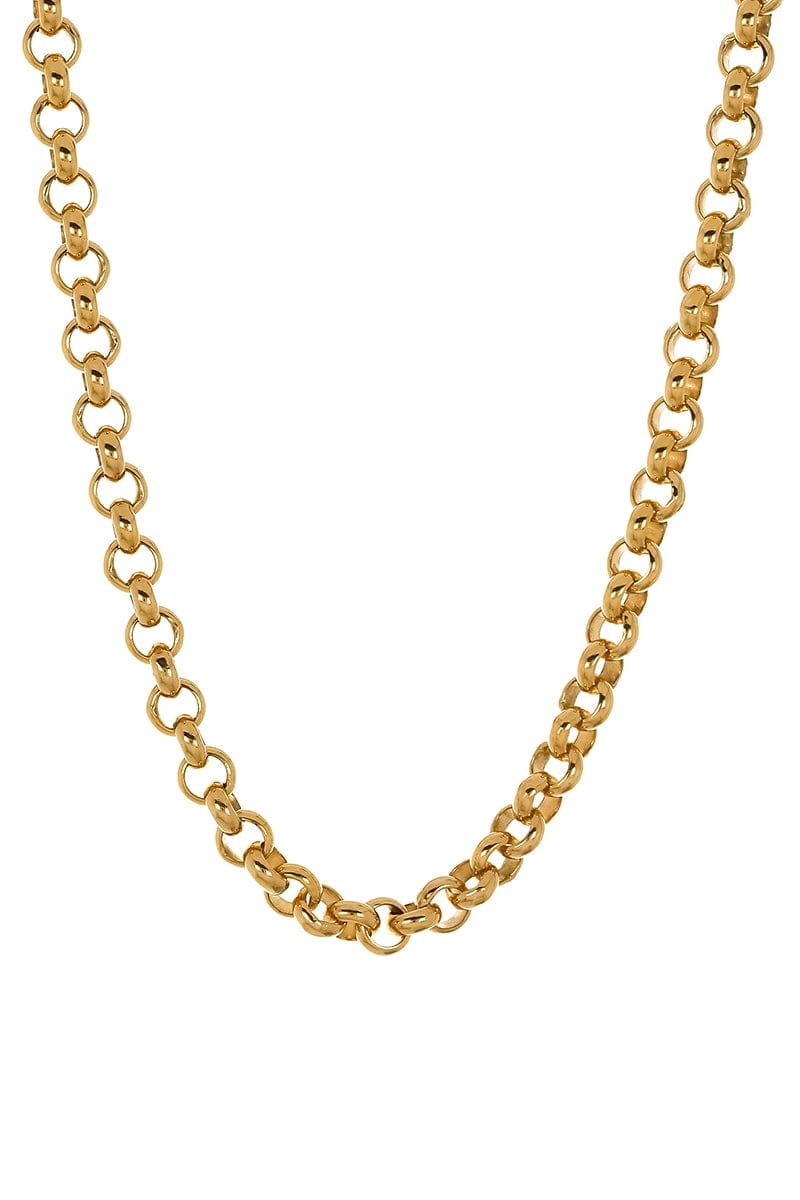 MARISSA DIAMONDS-36 Inch 4.0MM Yellow Gold Rolo Chain-YELLOW GOLD