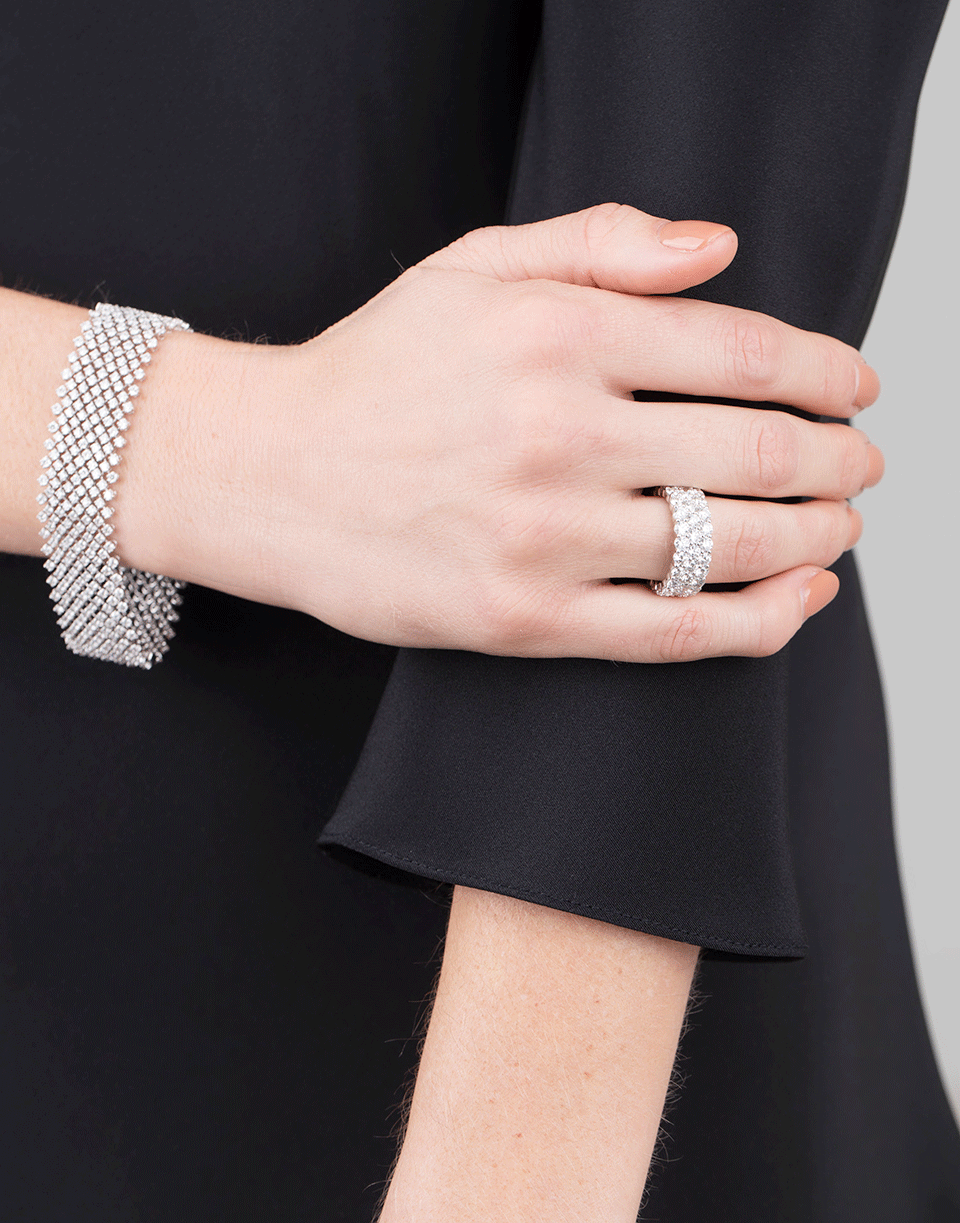 MARISSA DIAMONDS-Three Row Diamond Ring-WHITE GOLD
