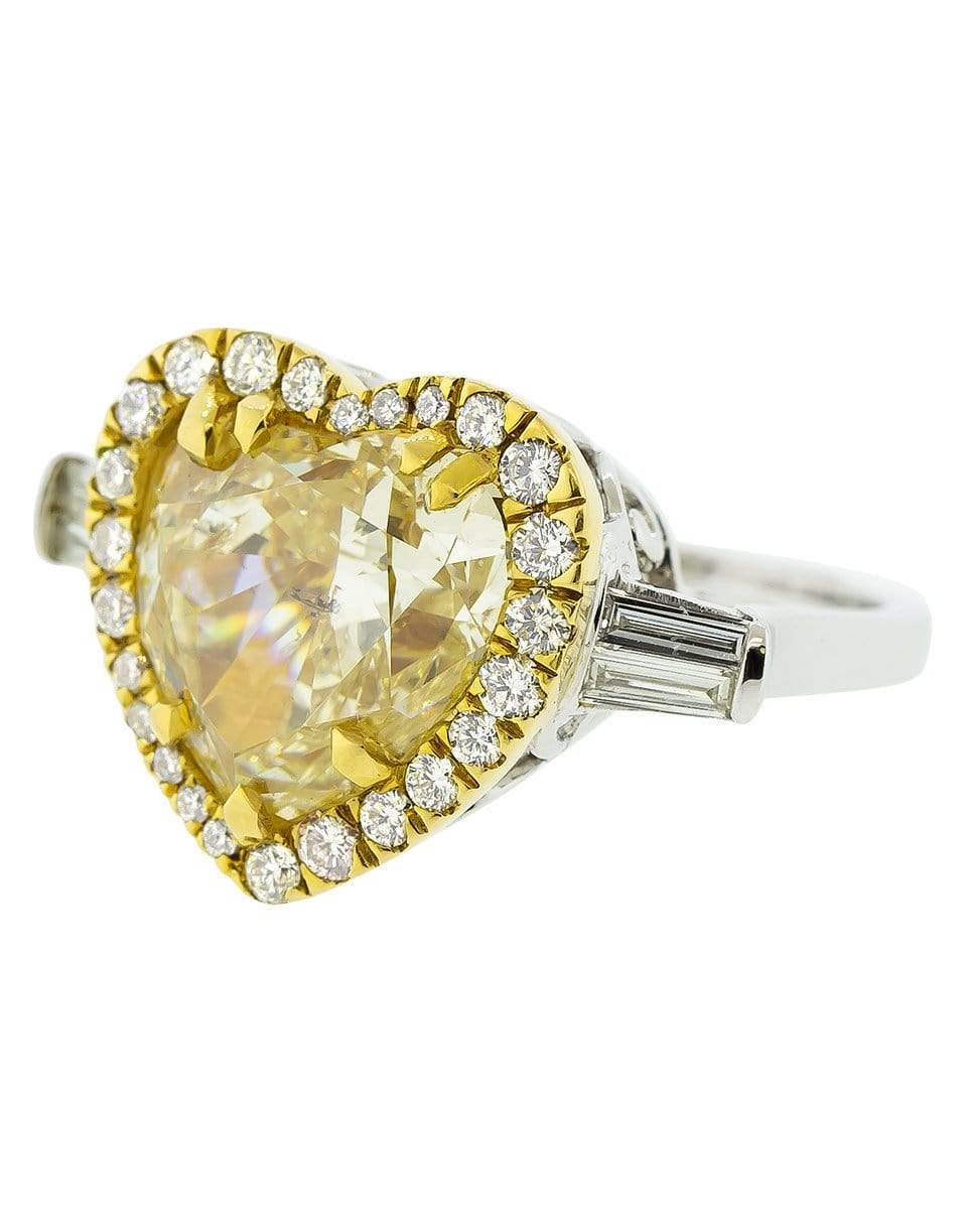 MARISSA DIAMONDS-Heart Shape Yellow Diamond Ring-WHITE GOLD