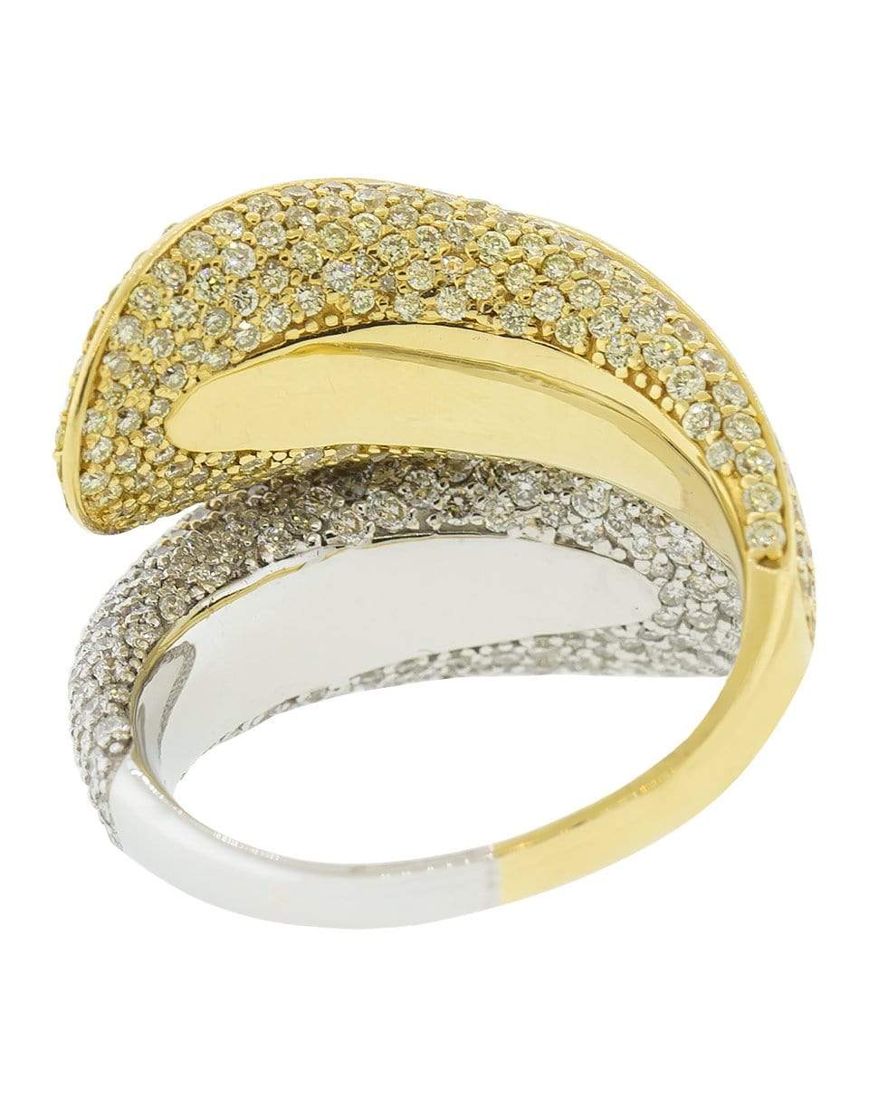 MARISSA DIAMONDS-Yellow and White Pear Diamond Ring-WHITE GOLD