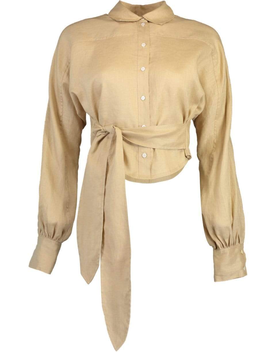 MARISSA WEBB-Emmerson Linen Tie Front Shirt-