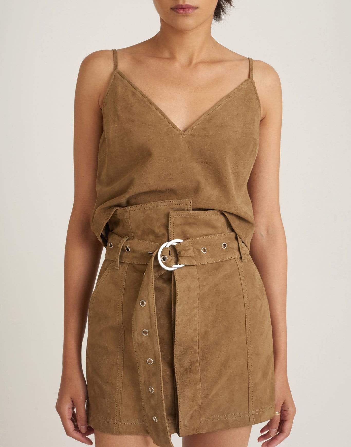 MARISSA WEBB-Kami Suede Top - Sandstone-