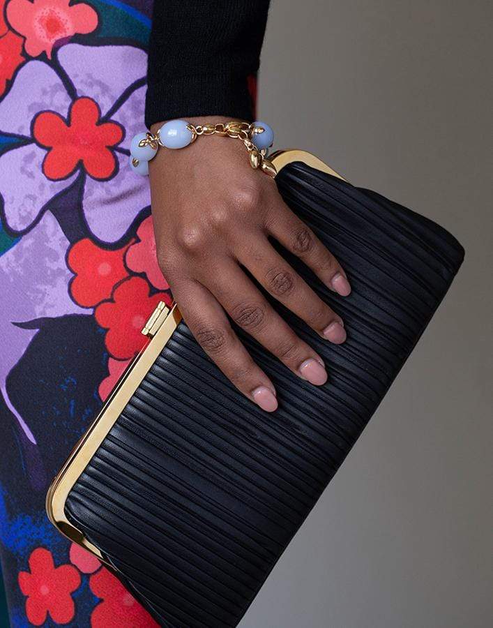 MARK CROSS-Black Susanna Frame Clutch-BLACK