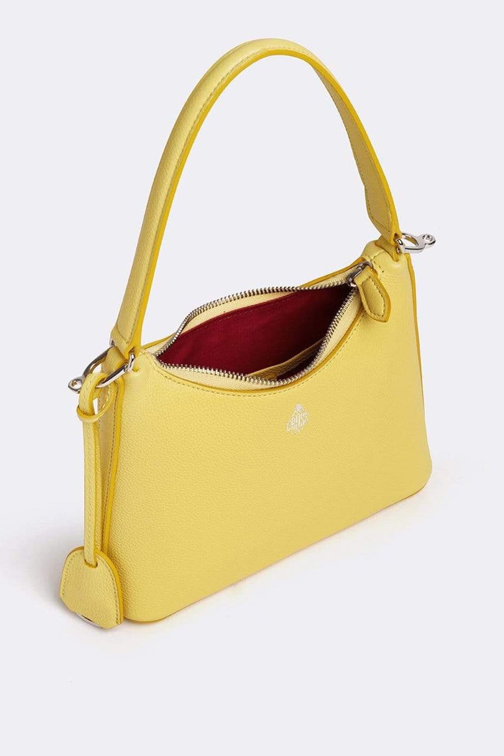 MARK CROSS-Lemon Murphy Zip Mini Hobo Leather Bag-LEMON