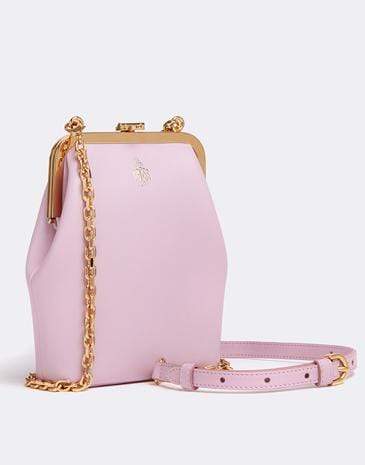 MARK CROSS-Susanna Crossbody Leather Frame Pouch Bag-LILAC