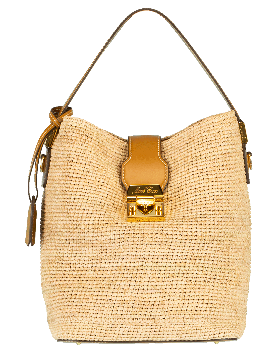 MARK CROSS-Murphy Raffia Shoulder Bag-NATURAL