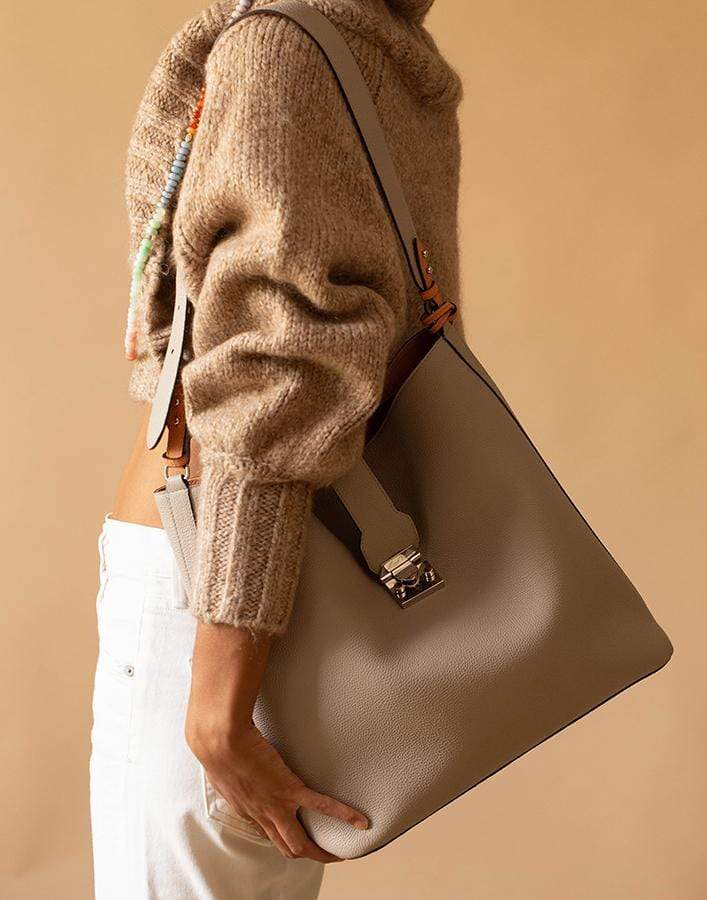 MARK CROSS-Taupe Murphy Hobo Bag-TAUPE
