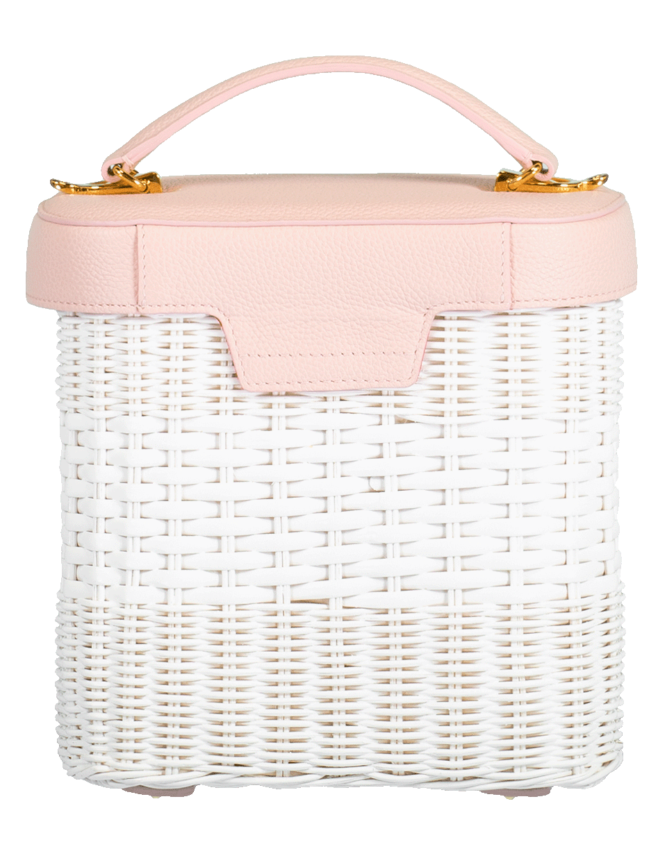 MARK CROSS-Benchley Rattan Shoulder Bag-WHT/PEON