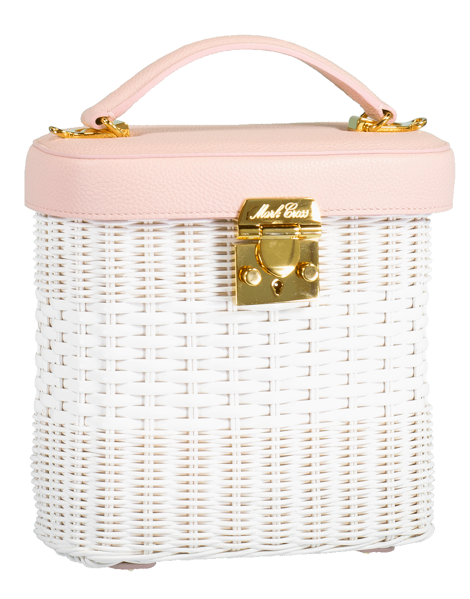 MARK CROSS-Benchley Rattan Shoulder Bag-WHT/PEON