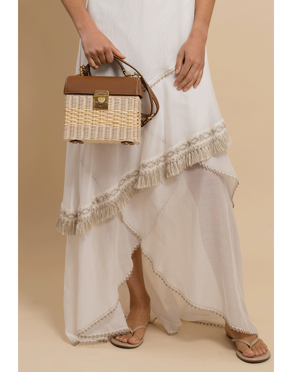 MARK CROSS-Sara Rattan Bag-ACORN