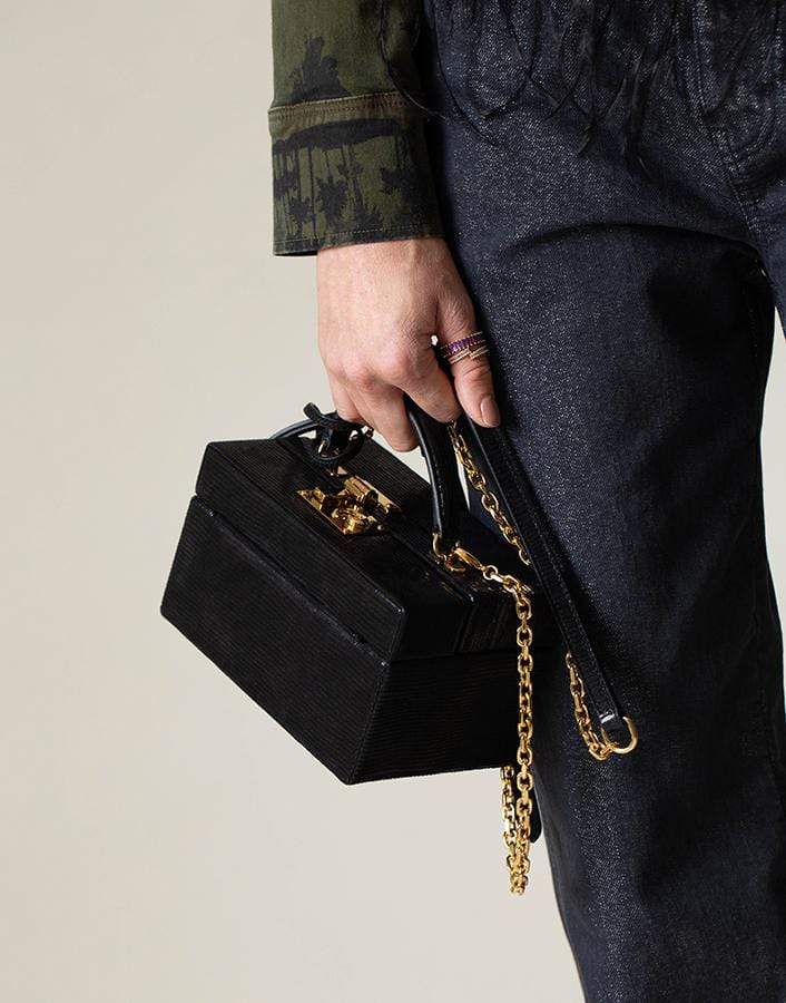 MARK CROSS-Black 1845 Leather Mini Trunk-BLACK