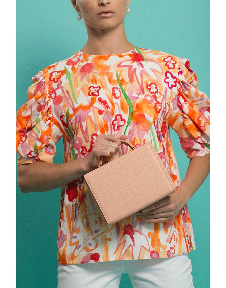 MARK CROSS-Grace Small Leather Box Bag-BLUSH