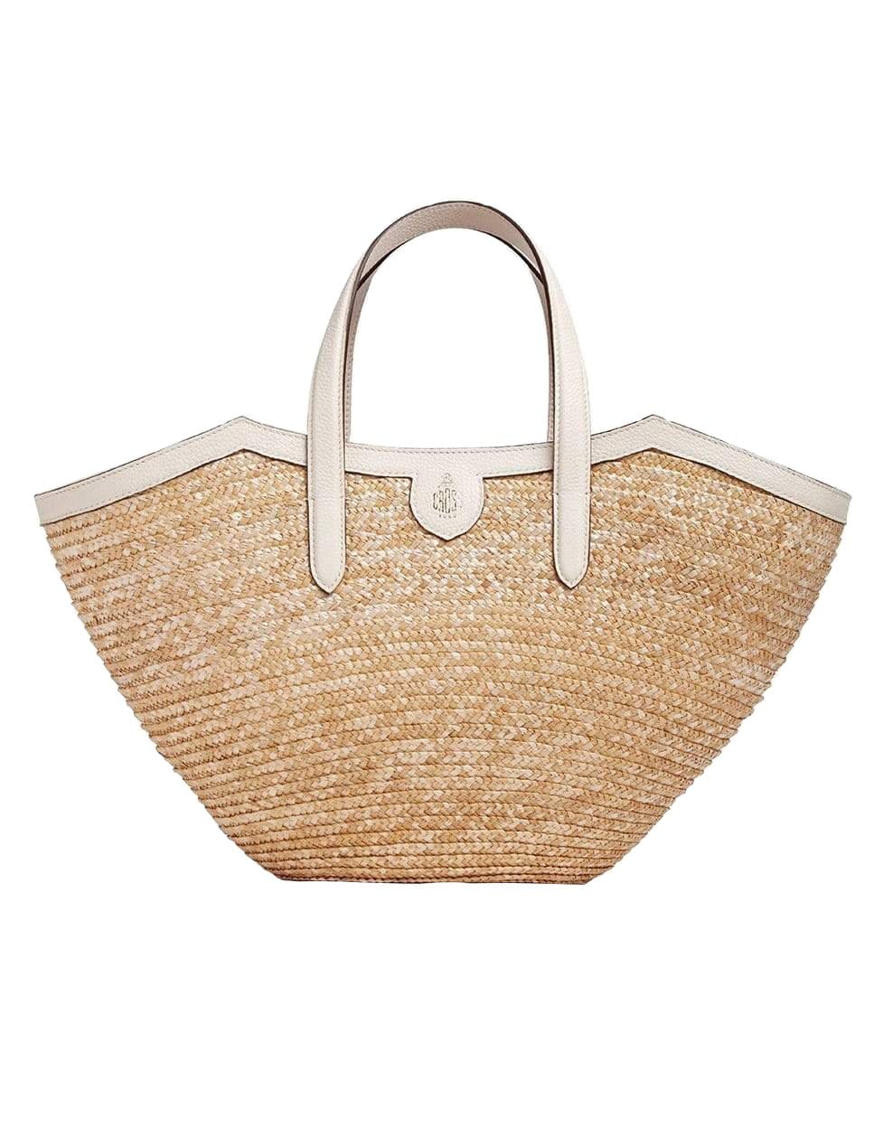 MARK CROSS-Madeline Straw & Leather Basket Bag-BONE