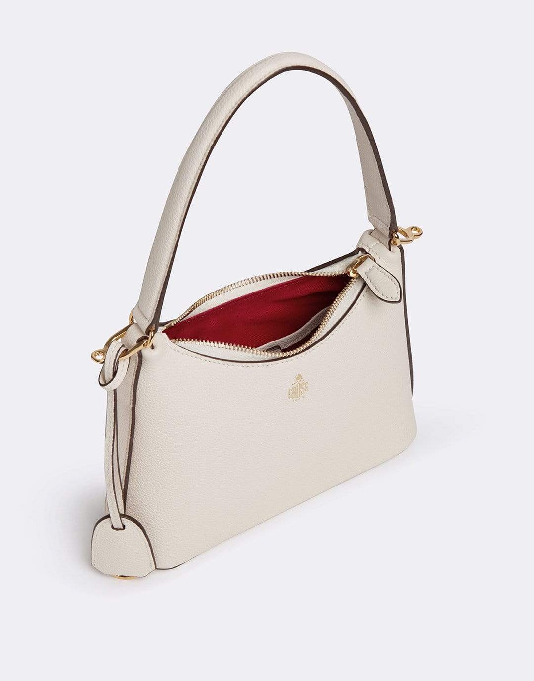 MARK CROSS-Murphy Zip Mini Hobo Leather Bag-BONE