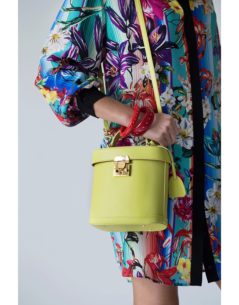 MARK CROSS-Benchley Top Handle Leather Bag-CITRON