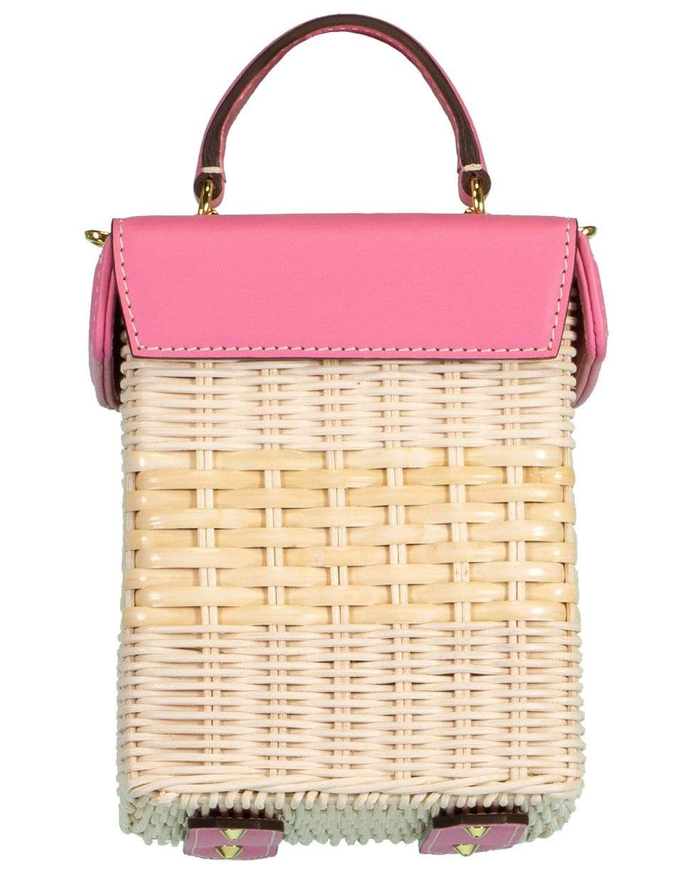 MARK CROSS-Flamingo Grace Cube Rattan Bag-FLAMINGO