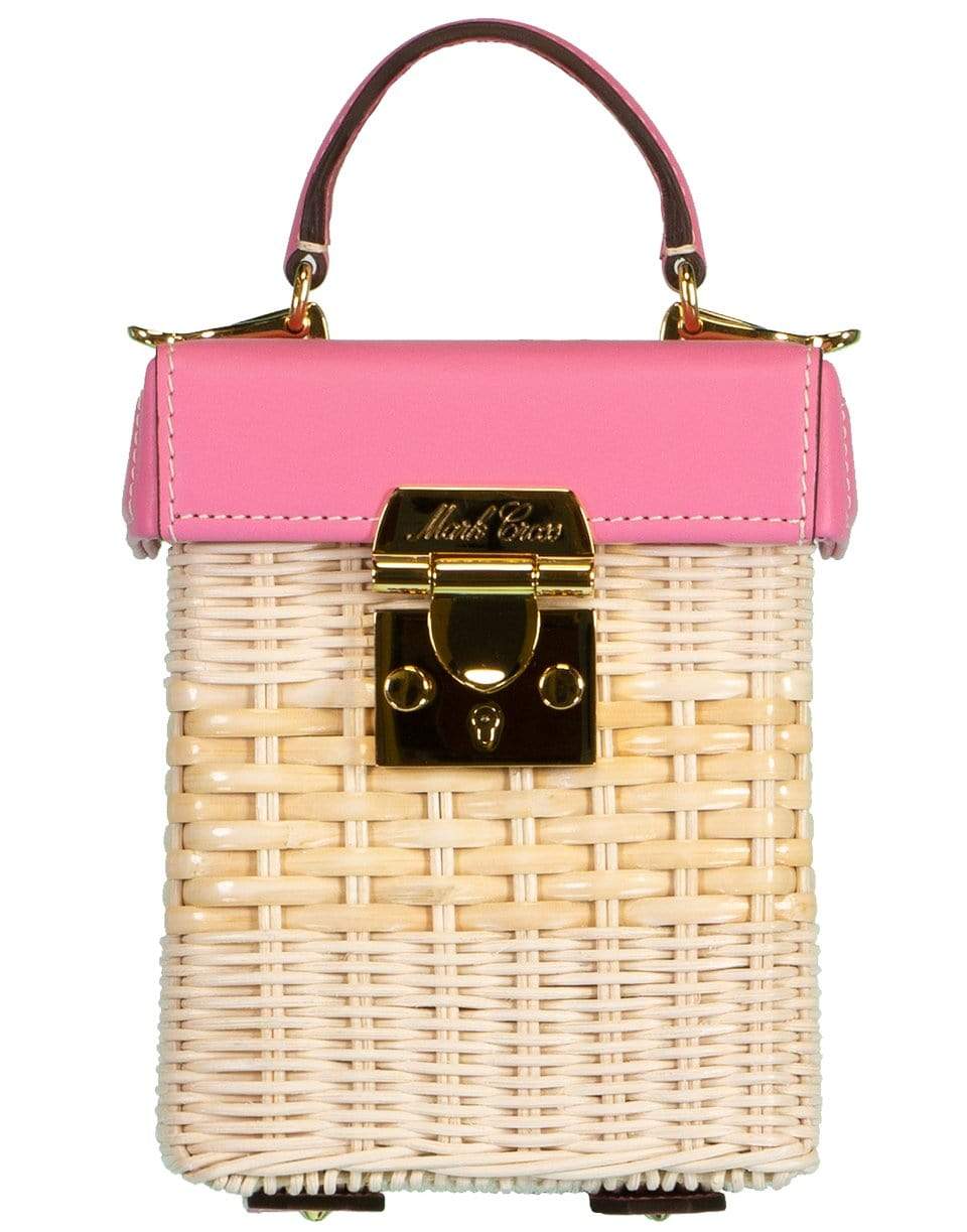 MARK CROSS-Flamingo Grace Cube Rattan Bag-FLAMINGO