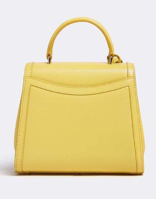 MARK CROSS-Madeline Mini Lady Leather Top Handle Bag-LEMON