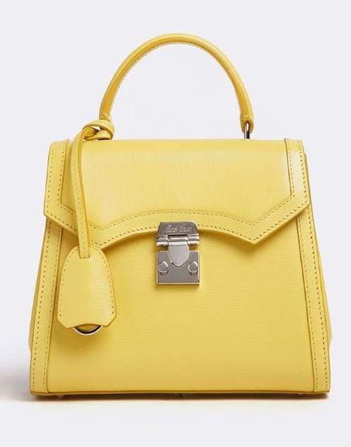 MARK CROSS-Madeline Mini Lady Leather Top Handle Bag-LEMON