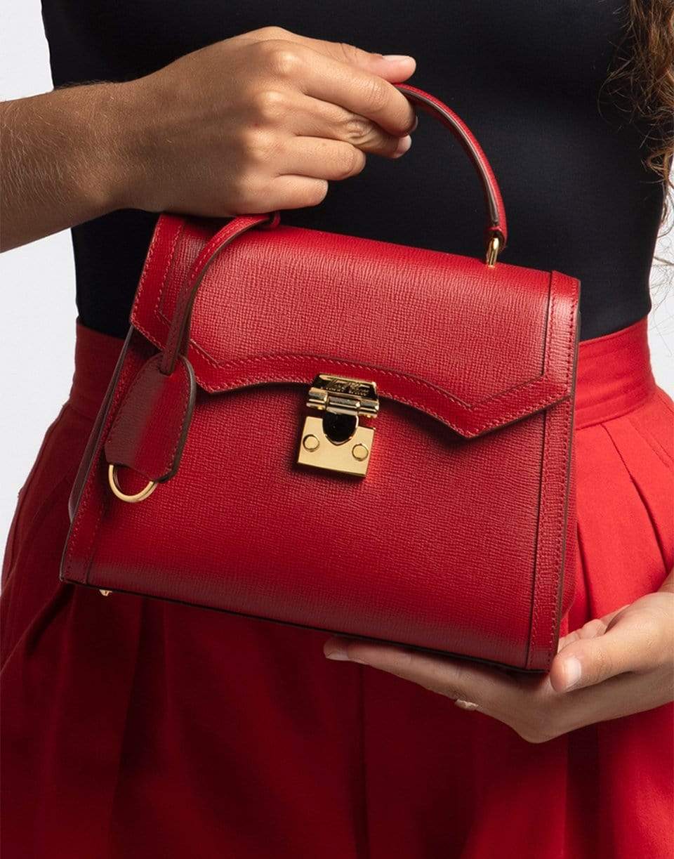MARK CROSS-Madeline Mini Lady Leather Top Handle Bag-RED