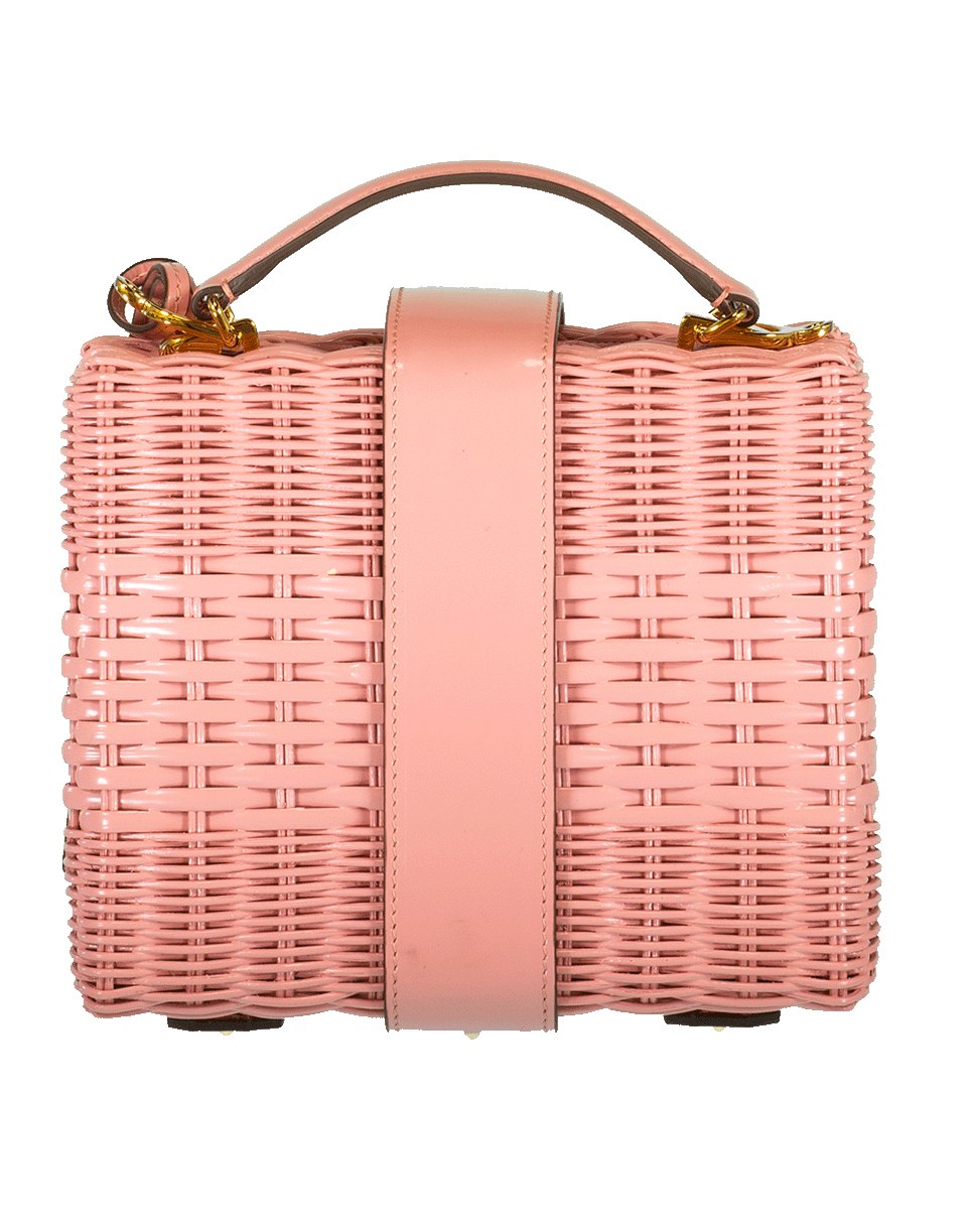 MARK CROSS-Harley Rattan Box Bag-ROSE