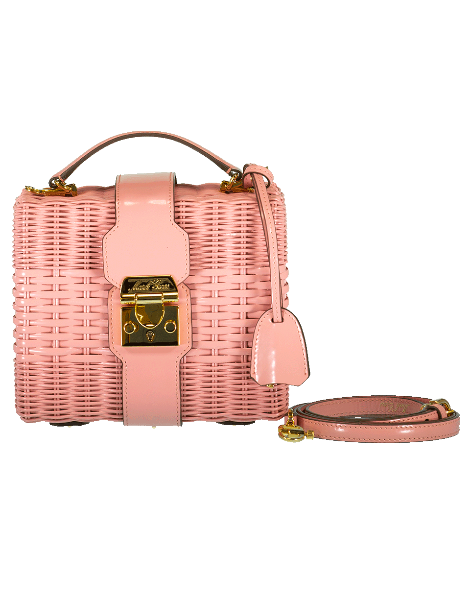 MARK CROSS-Harley Rattan Box Bag-ROSE