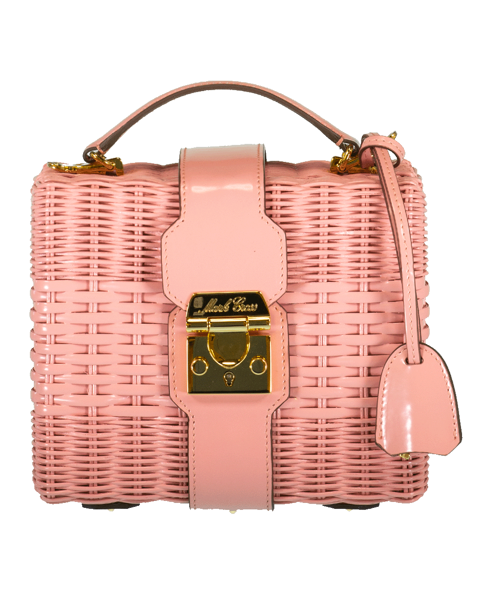 MARK CROSS-Harley Rattan Box Bag-ROSE
