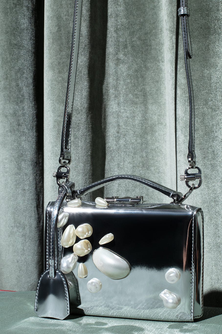 MARK CROSS-Grace Mini Box Bag - Silver-SILVER