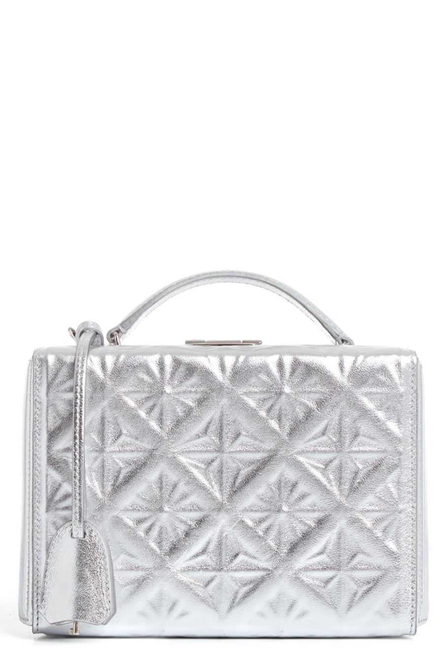 MARK CROSS-Grace Small Box Bag - Quilted Silver-SILVER