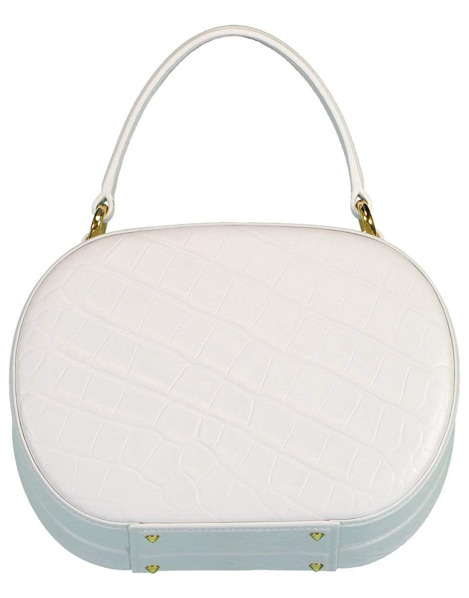 MARK CROSS-White Croc Stamp Gianna Oval Box-WHITE