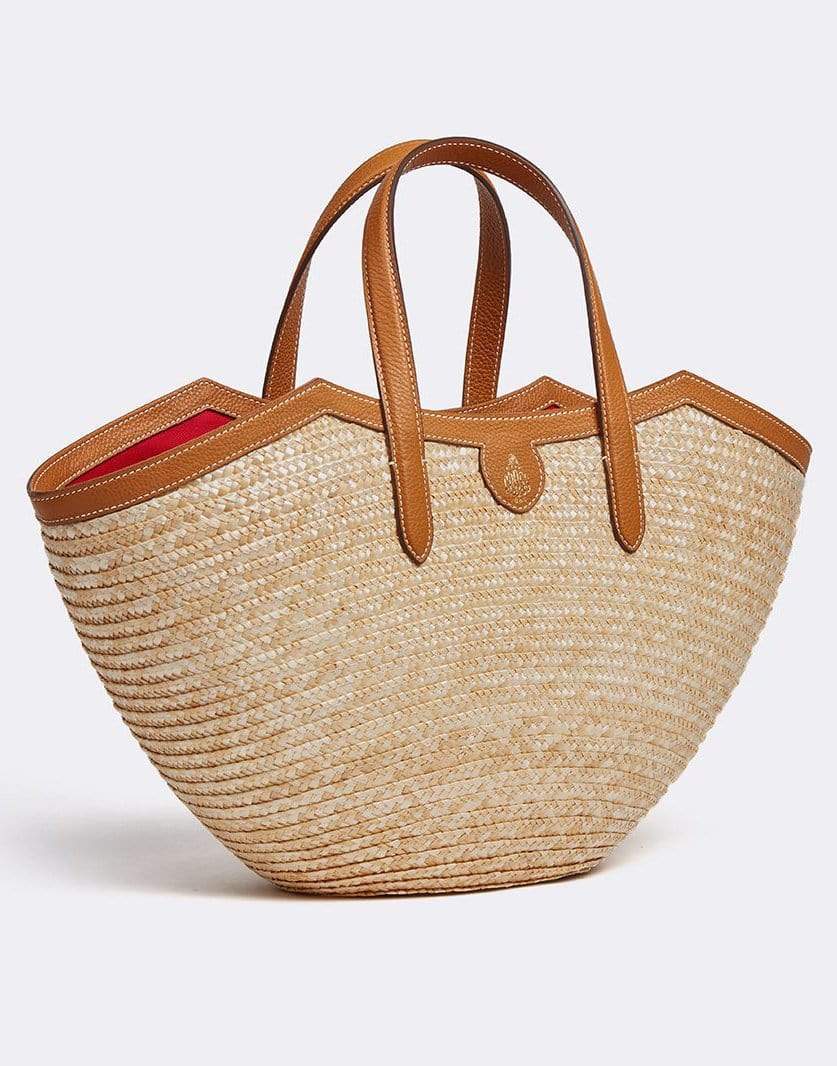 MARK CROSS-Madeline Straw & Leather Basket Bag - Luggage-BONE