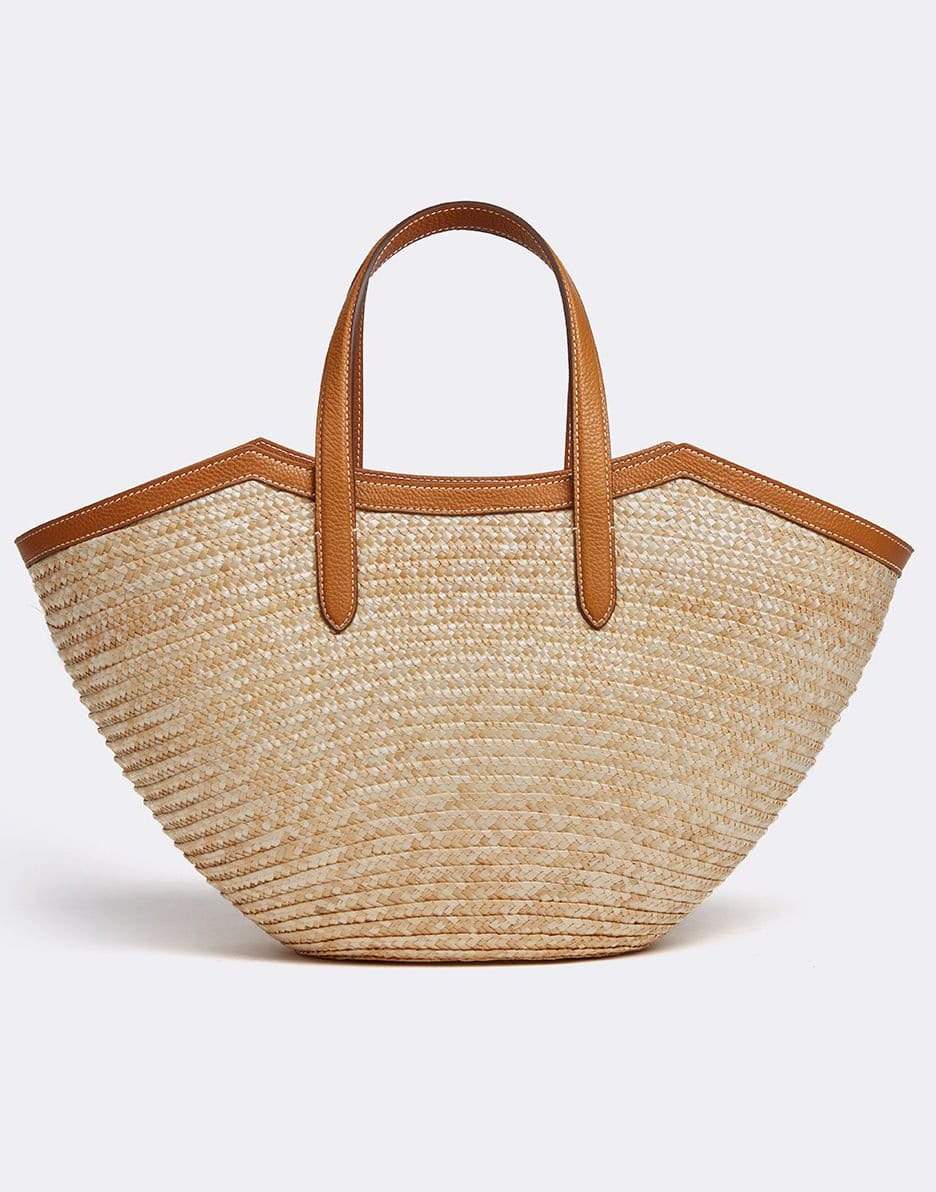 MARK CROSS-Madeline Straw & Leather Basket Bag - Luggage-BONE