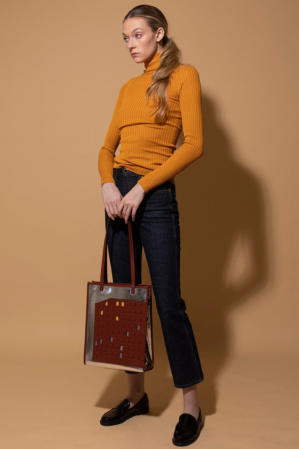MARK CROSS-Building Tote - Mirror-MIRROR/BLACK