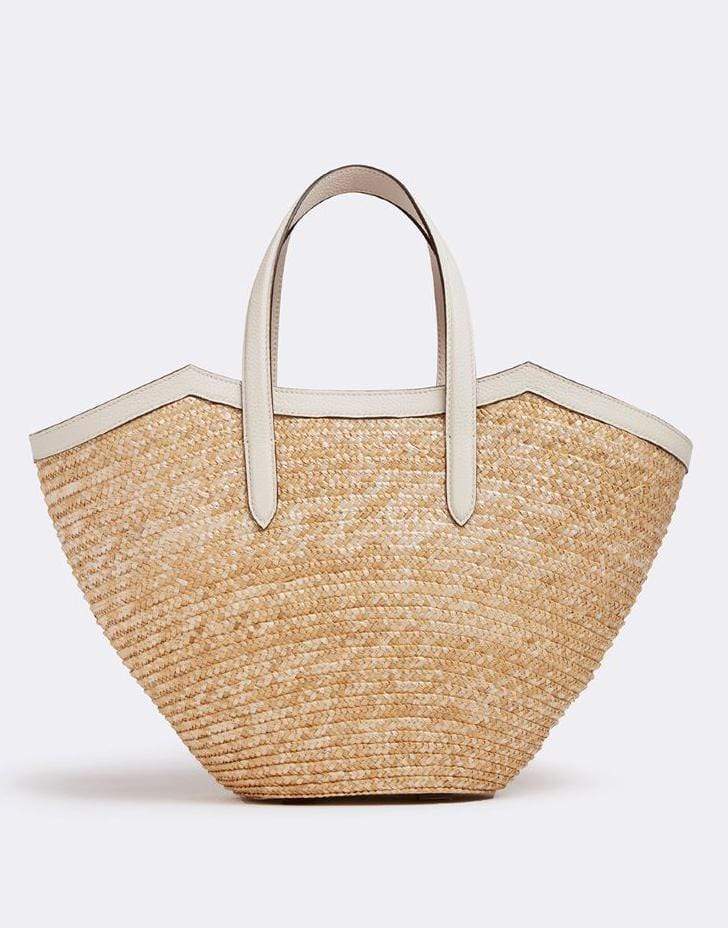 MARK CROSS-Madeline Straw & Leather Basket Bag - Bone-NAT/LUG