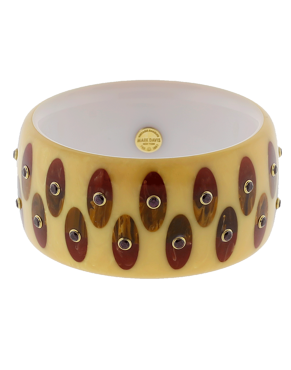 MARK DAVIS-Beige Bakelite Bangle-YELLOW GOLD