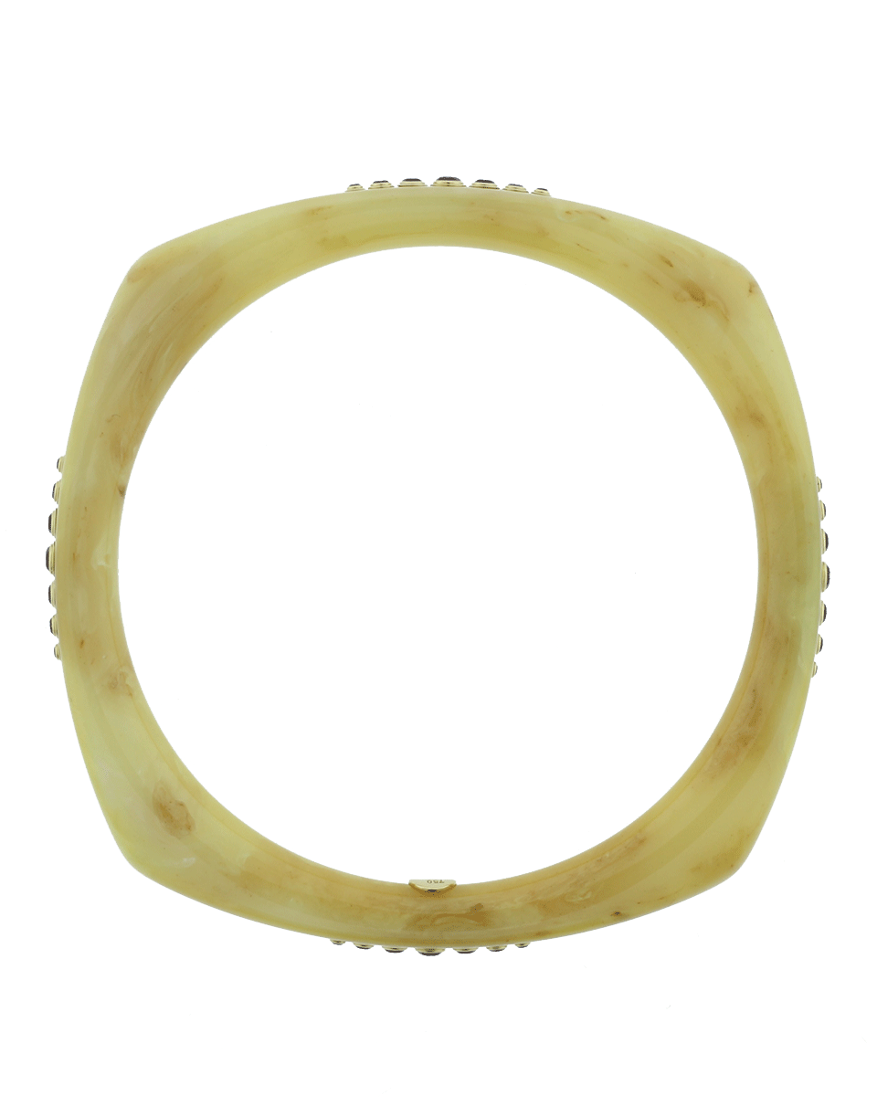 MARK DAVIS-Beige Bakelite Bangle-YELLOW GOLD